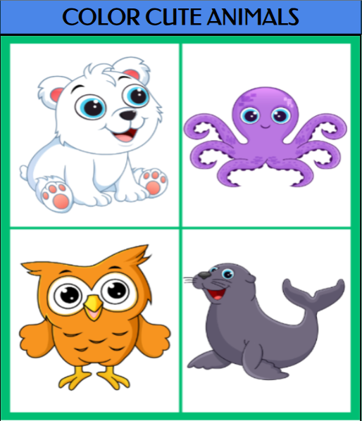 Color Cute Animals PlayFunKids