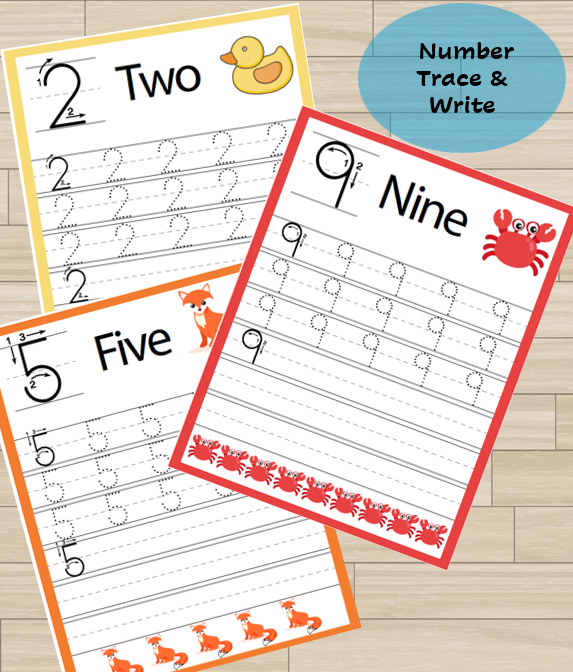 Number Identification, trace and Write PlayFunKids