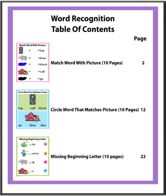 Word Recognition PlayFunKids